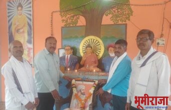 विश्वशांती बुध्द विहार वाडेगाव येथे शिवजयंती साजरी.