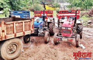 महसुल प्रशासनाची दमदार कारवाई* अवैधरित्या गौण खनिजाची वाहतूक करणारे ३ ट्रॅक्टर पकडले…